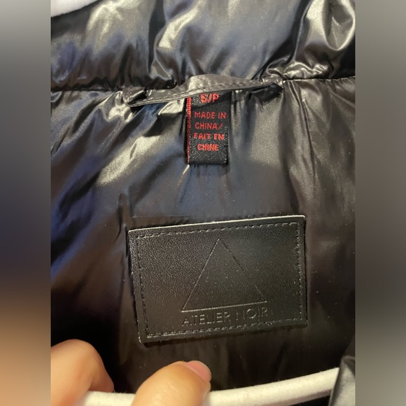 long black winter puffer coat with fur coat - Picture 3 of 7